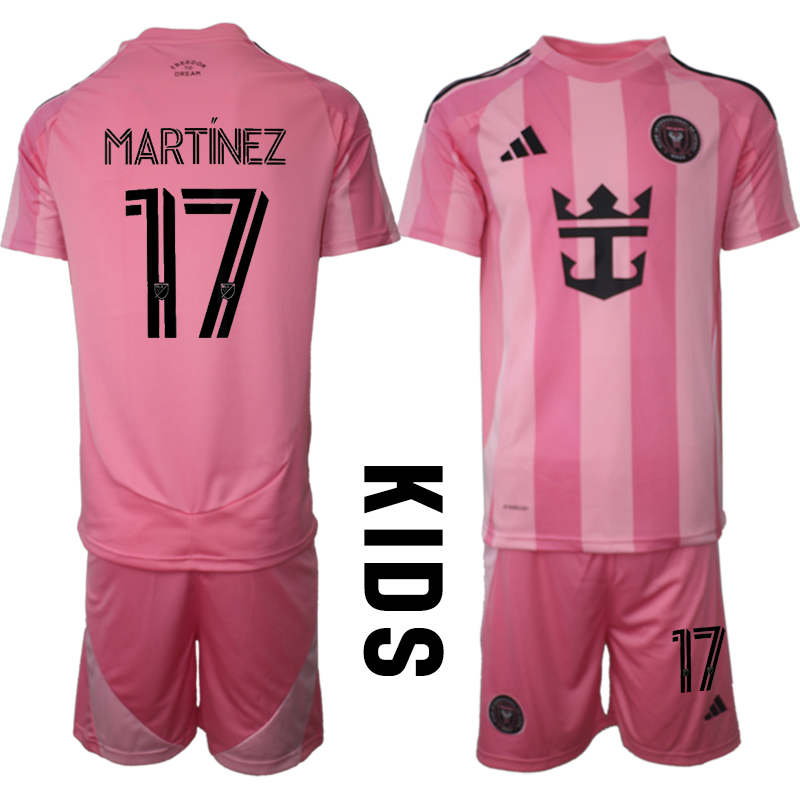 Youth 2025-2026 Club Inter Milan CF home Pink #17 Soccer Jersey->youth soccer jersey->Youth Jersey